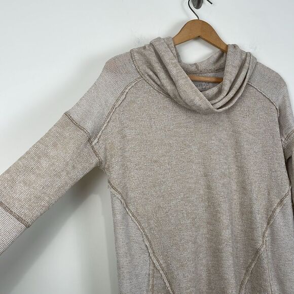 Urban Outfitters Long Sleeve Shirt Women’s Medium Mock Neck Beige Oatmeal - Picture 2 of 7
